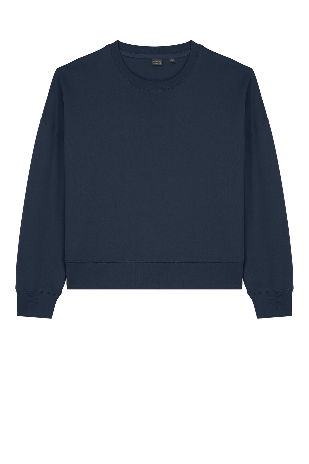 Stanley/Stella Women’s Stella Alma Crewneck Sweatshirt in French Navy, front flat