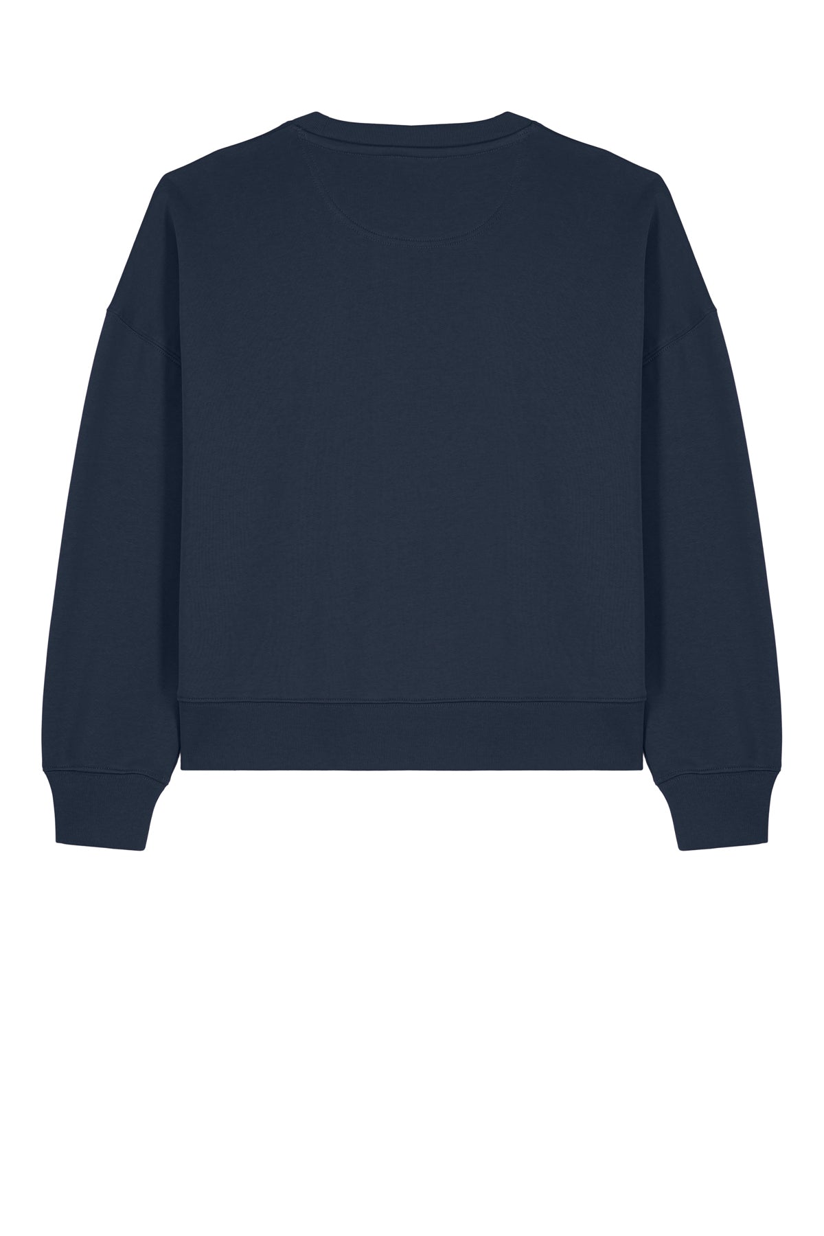Stanley/Stella Women’s Stella Alma Crewneck Sweatshirt in French Navy, back flat