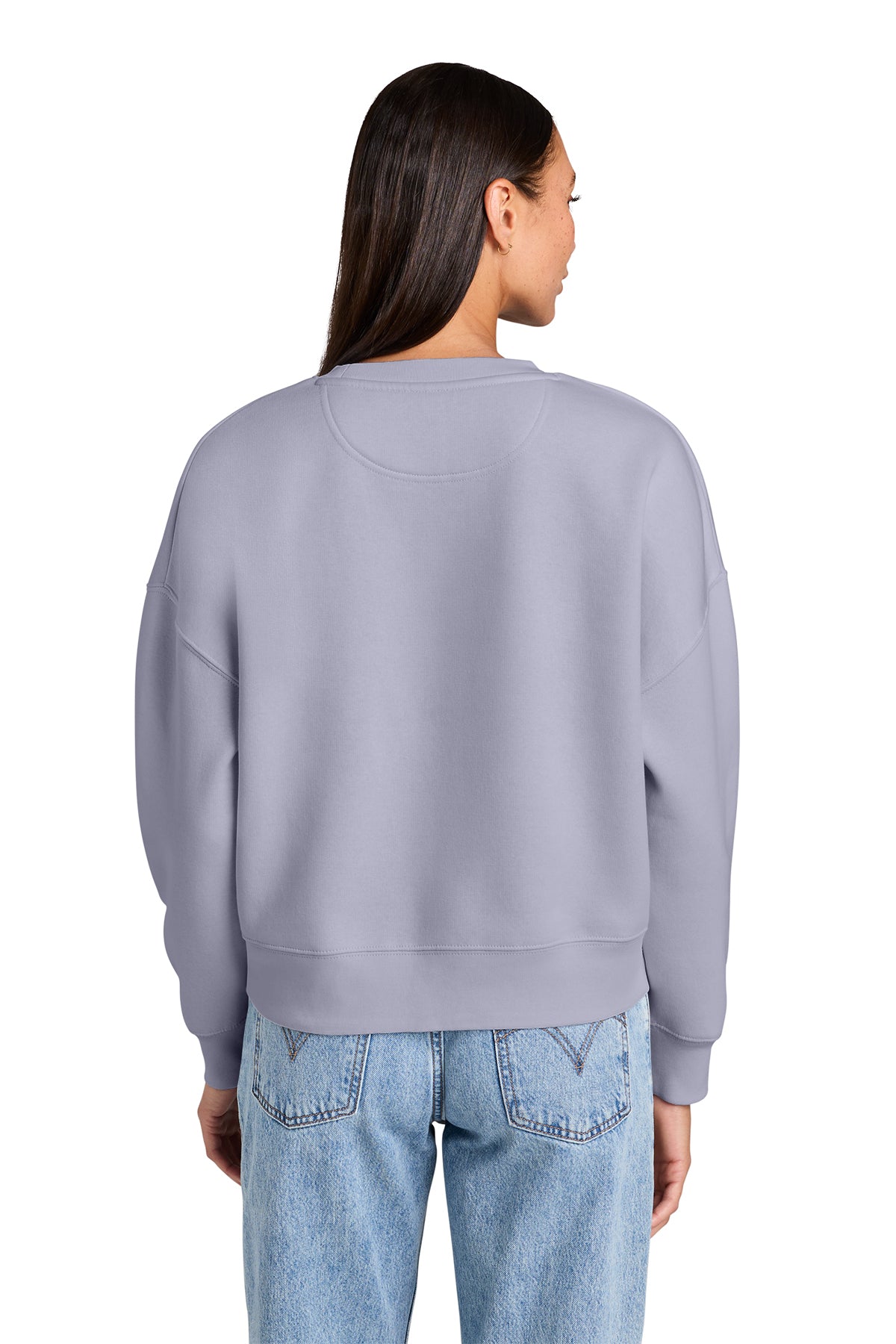 Stanley/Stella Women’s Stella Alma Crewneck Sweatshirt in Lavender, back on model