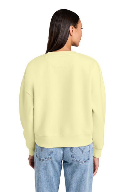Stanley/Stella Women’s Stella Alma Crewneck Sweatshirt in Lemon Sorbet, back on model