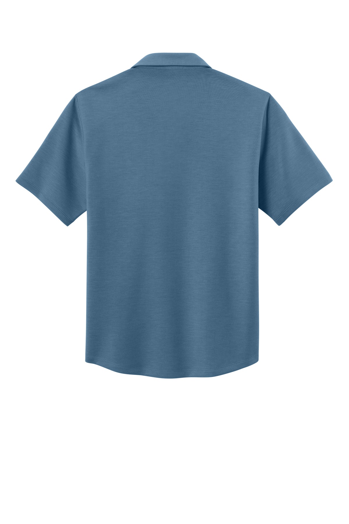 Mercer+Mettle Lite Spacer Polo in Harbor Blue, back flat