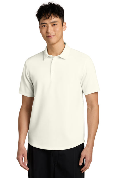 Mercer+Mettle Lite Spacer Polo in Ivory Chiffon, front on model