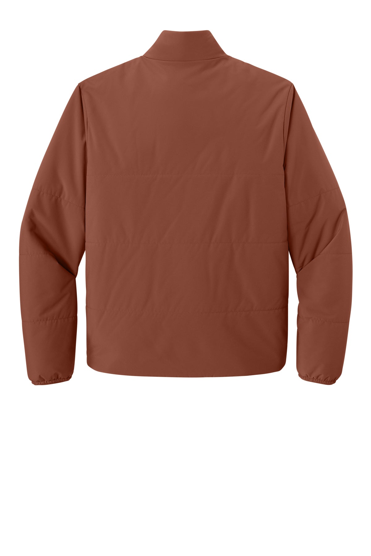 Mercer+Mettle Brookline Quilted Jacket in Dark Sienna, back flat