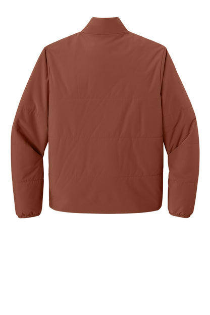 Mercer+Mettle Brookline Quilted Jacket in Dark Sienna, back flat
