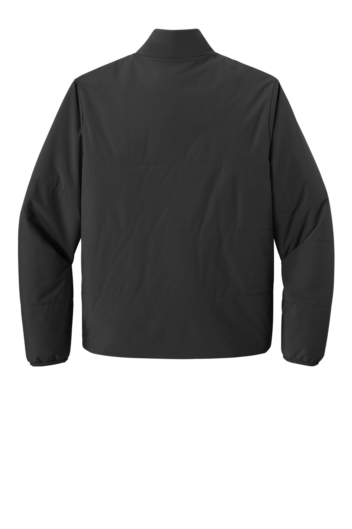Mercer+Mettle Brookline Quilted Jacket in Deep Black, back flat