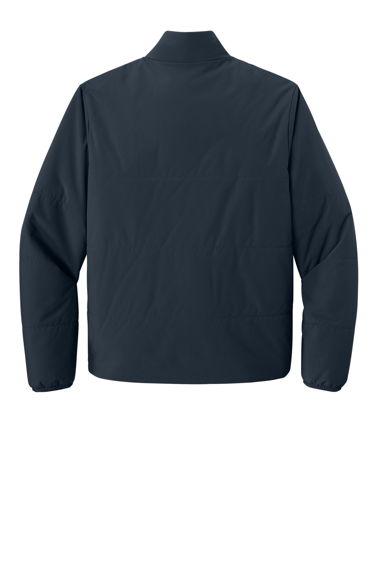 Mercer+Mettle Brookline Quilted Jacket in Night Navy, back flat