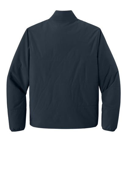 Mercer+Mettle Brookline Quilted Jacket in Night Navy, back flat