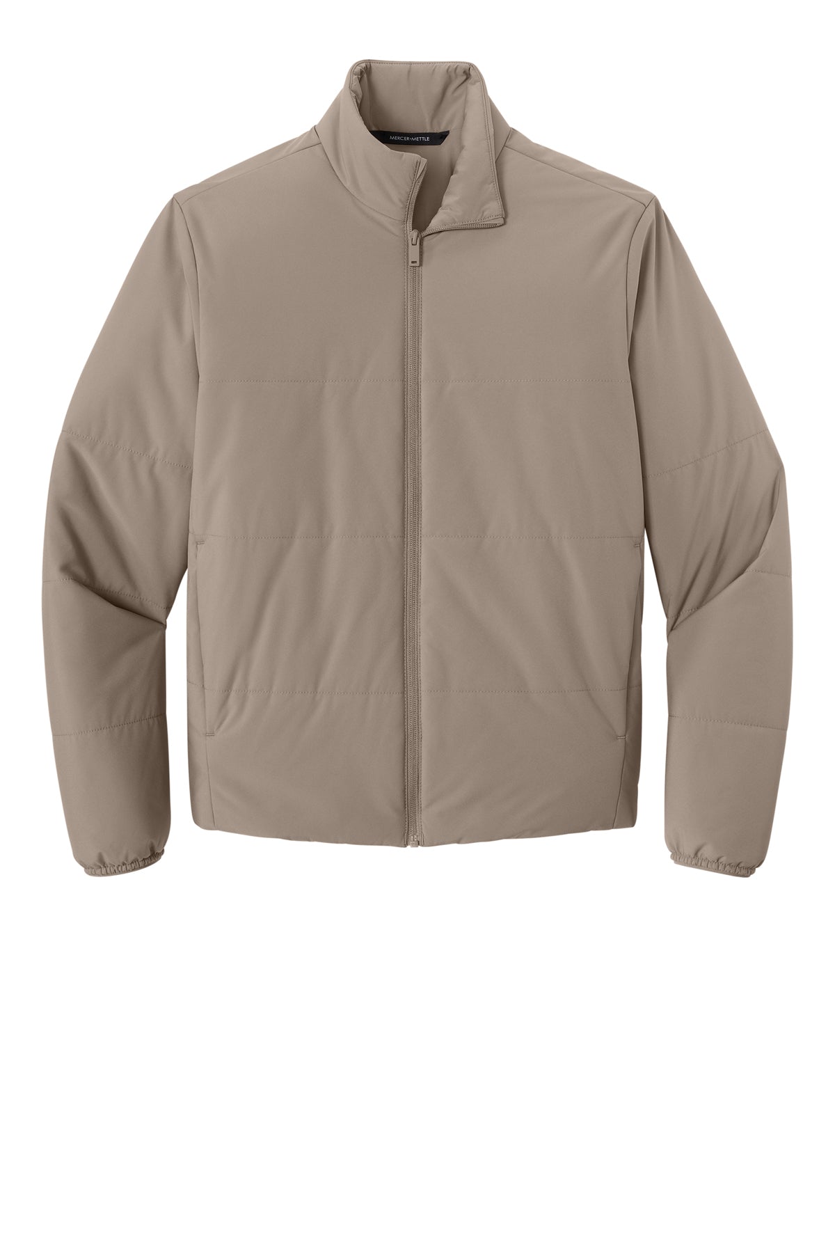 Mercer+Mettle Brookline Quilted Jacket in Warm Taupe, front flat