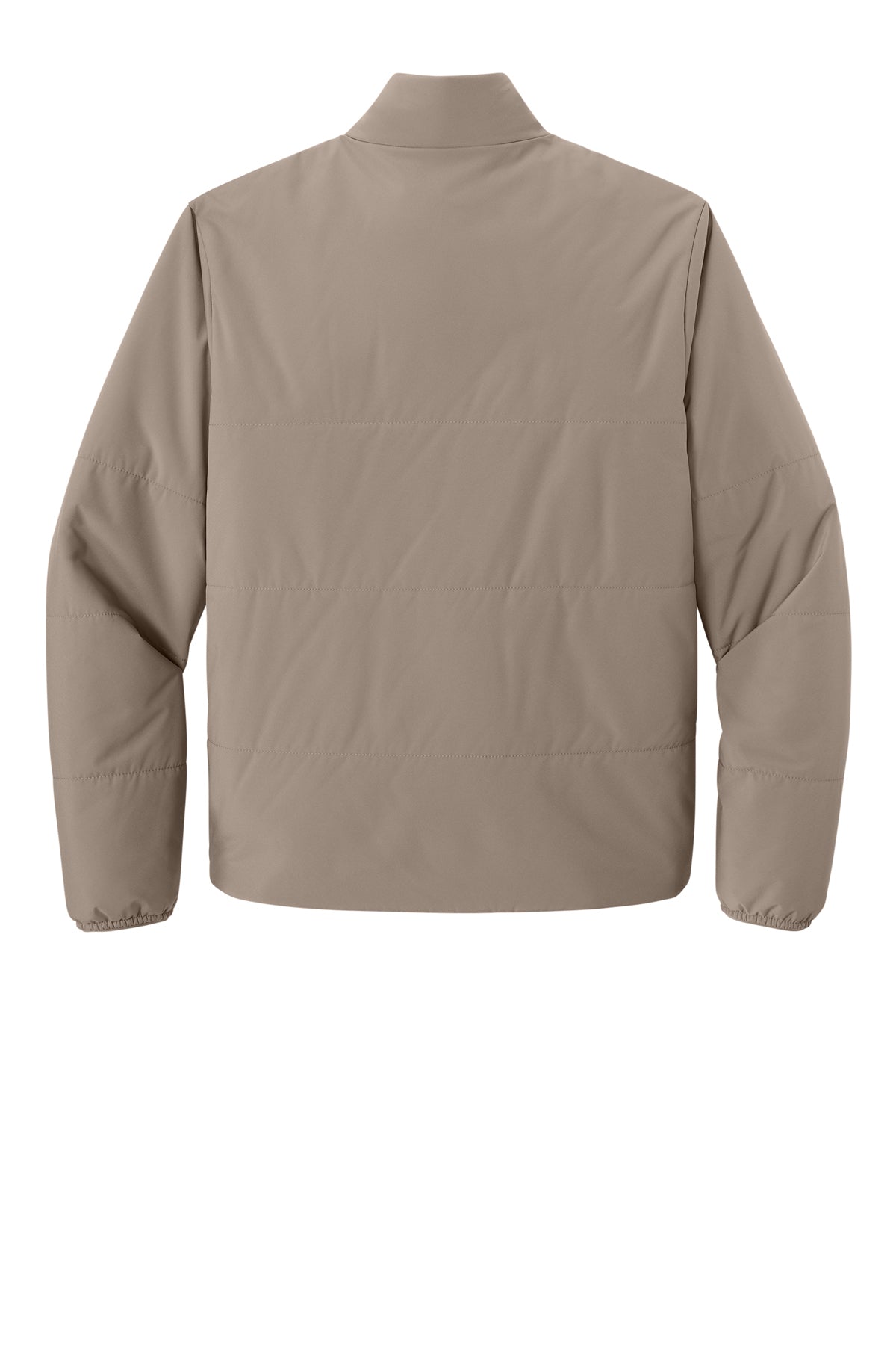 Mercer+Mettle Brookline Quilted Jacket in Warm Taupe, back flat