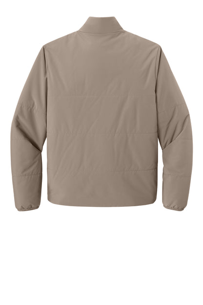 Mercer+Mettle Brookline Quilted Jacket in Warm Taupe, back flat