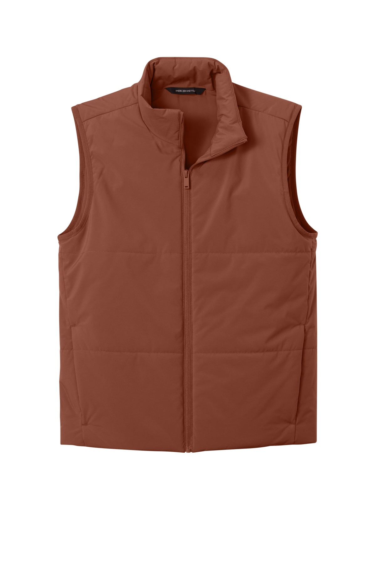 Mercer+Mettle Brookline Quilted Vest in Dark Sienna, front flat
