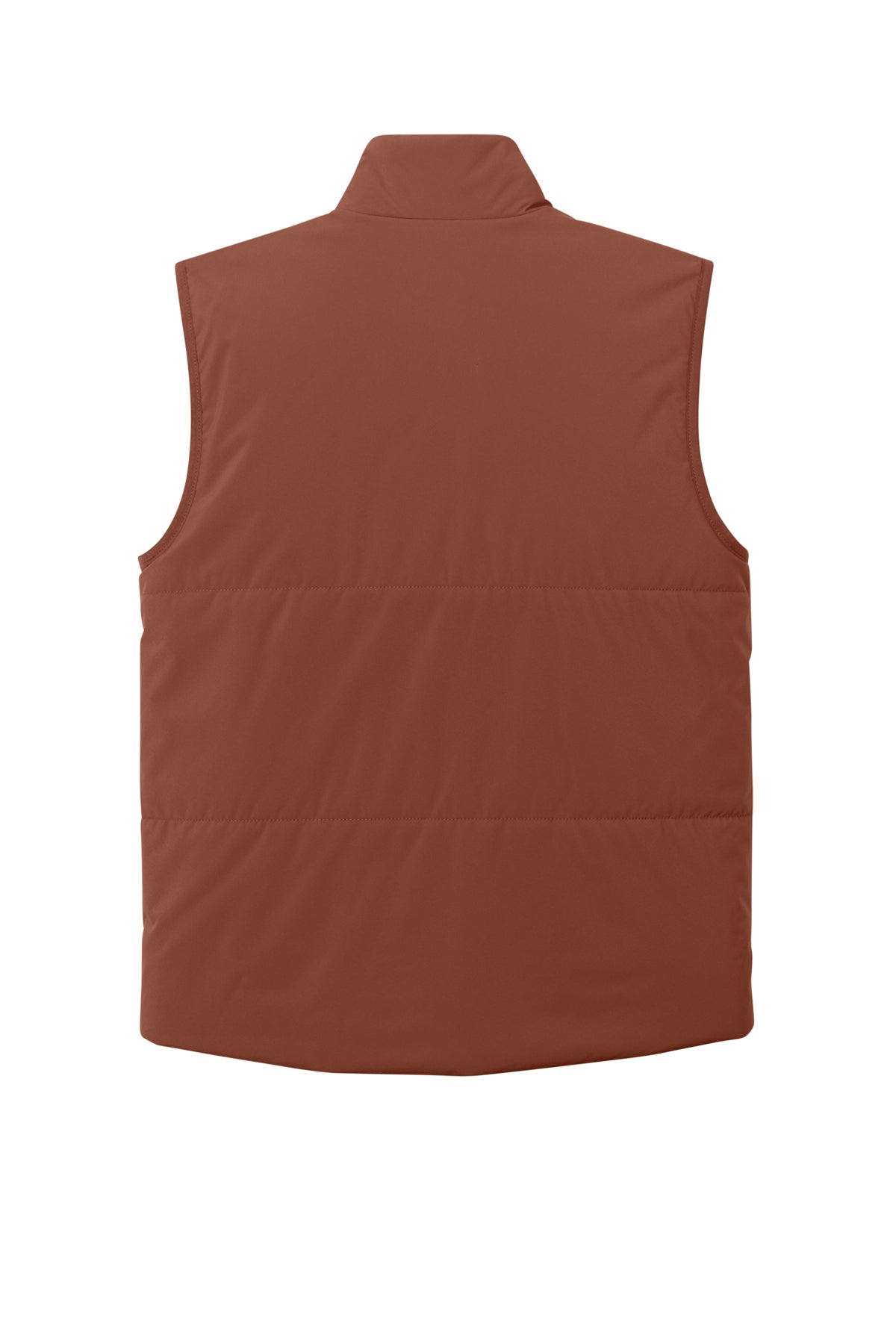 Mercer+Mettle Brookline Quilted Vest in Dark Sienna, back flat