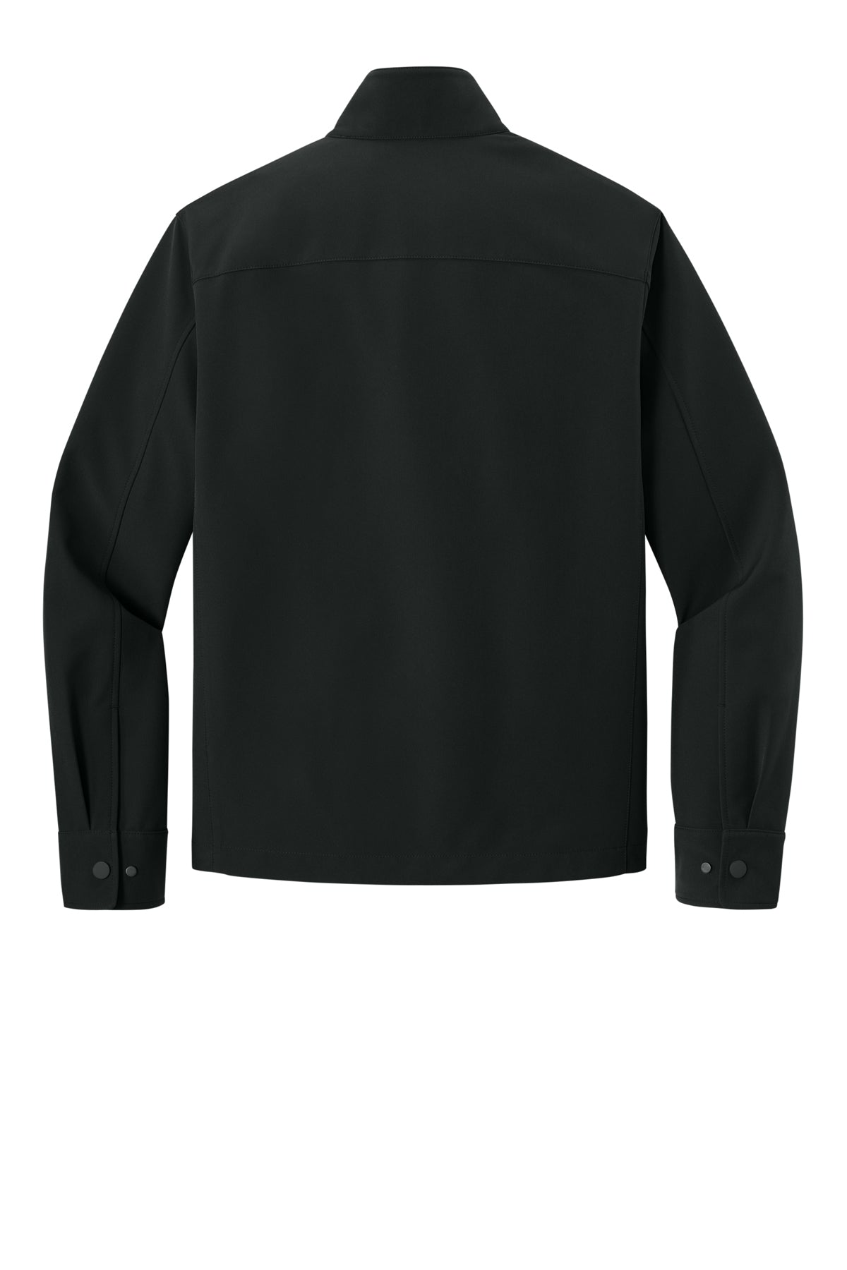 Mercer+Mettle Comfort Soft Shell Jacket in Deep Black, back flat