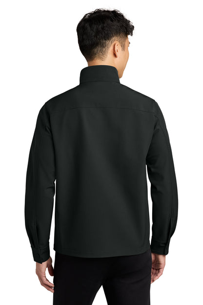Mercer+Mettle Comfort Soft Shell Jacket in Deep Black, back on model