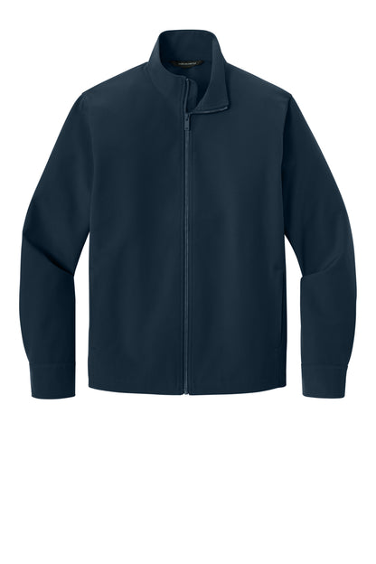 Mercer+Mettle Comfort Soft Shell Jacket in Night Navy, front flat