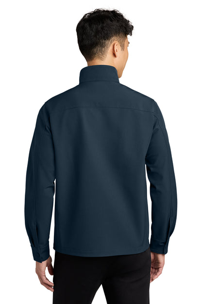 Mercer+Mettle Comfort Soft Shell Jacket in Night Navy, back on model