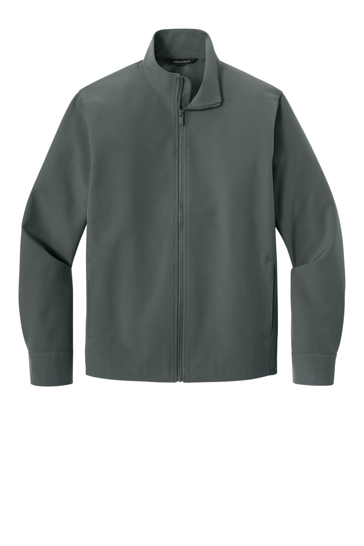 Mercer+Mettle Comfort Soft Shell Jacket in Storm Grey, front flat