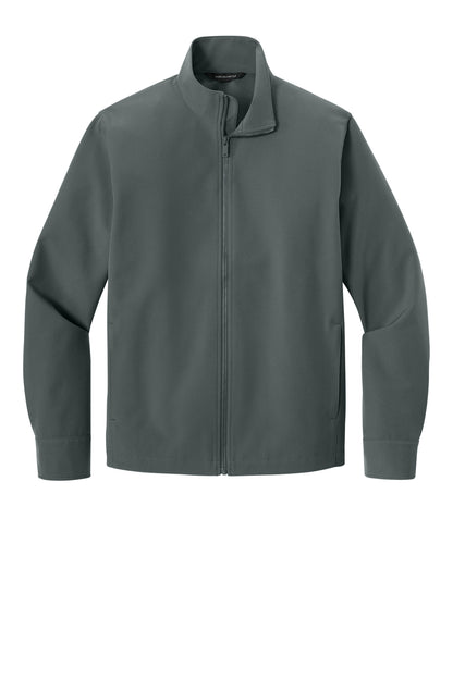 Mercer+Mettle Comfort Soft Shell Jacket in Storm Grey, front flat