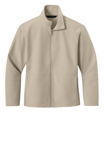 Mercer+Mettle Women’s Comfort Soft Shell Jacket in Almond, front flat