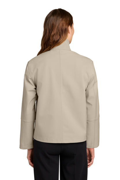 Mercer+Mettle Women’s Comfort Soft Shell Jacket in Almond, back on model