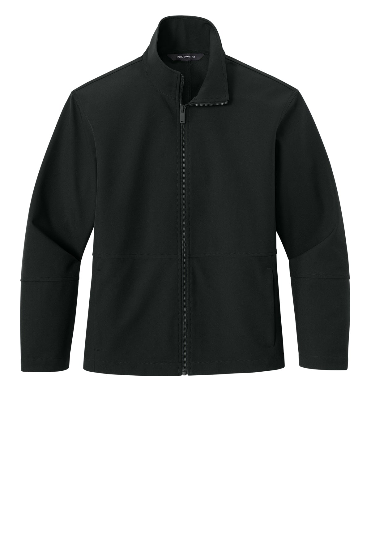 Mercer+Mettle Women’s Comfort Soft Shell Jacket in Deep Black, front flat