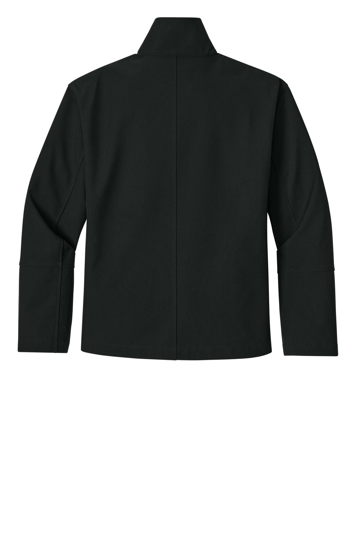 Mercer+Mettle Women’s Comfort Soft Shell Jacket in Deep Black, back flat