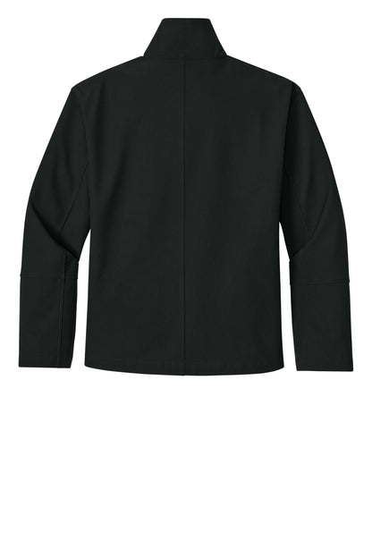 Mercer+Mettle Women’s Comfort Soft Shell Jacket in Deep Black, back flat