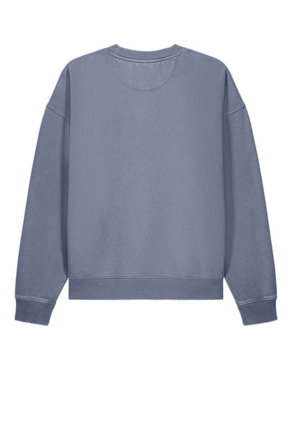 Stanley/Stella Unisex Easer Vintage Crewneck Sweatshirt in G. Dyed Blue Grey, back flat