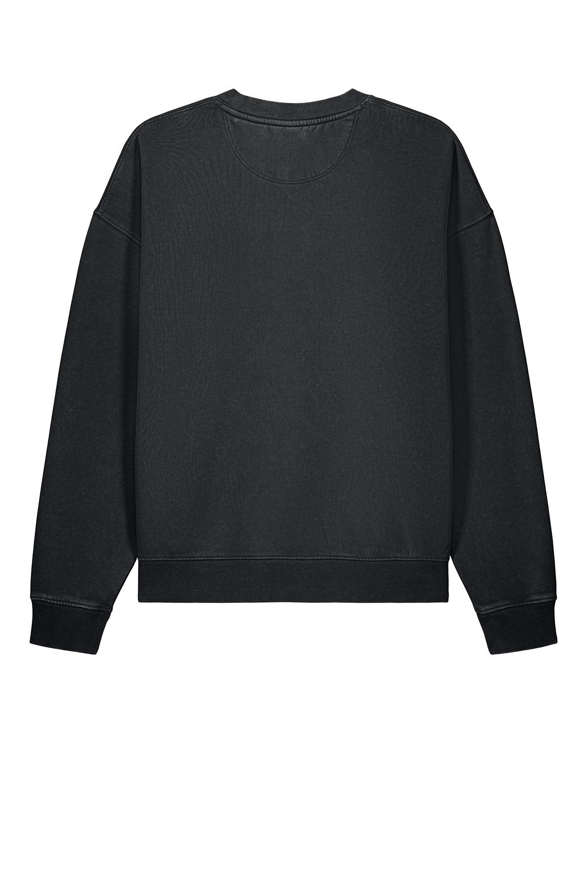 Stanley/Stella Unisex Easer Vintage Crewneck Sweatshirt in G. Dyed Black Rock, back flat