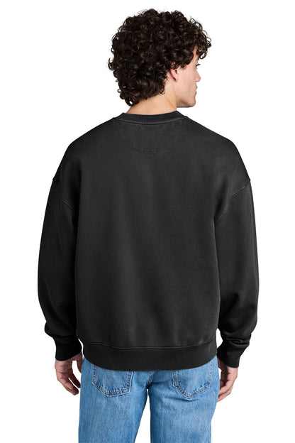 Stanley/Stella Unisex Easer Vintage Crewneck Sweatshirt in G. Dyed Black Rock, back on model