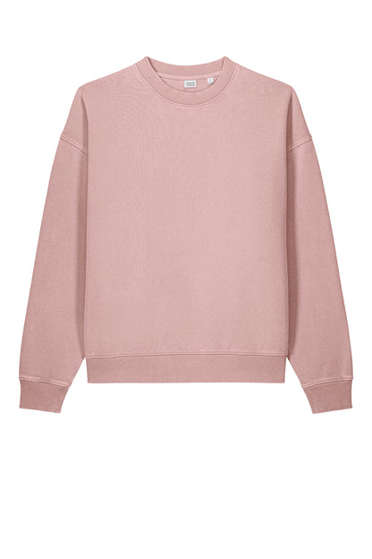 Stanley/Stella Unisex Easer Vintage Crewneck Sweatshirt in G. Dyed Blush, front flat