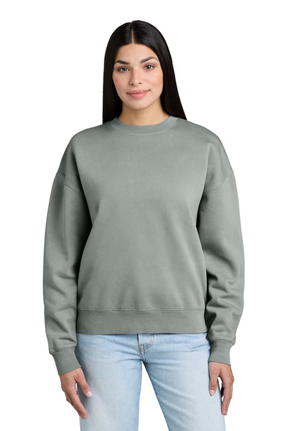 Stanley/Stella Unisex Easer Vintage Crewneck Sweatshirt in G. Dyed Misty Grey, front on model