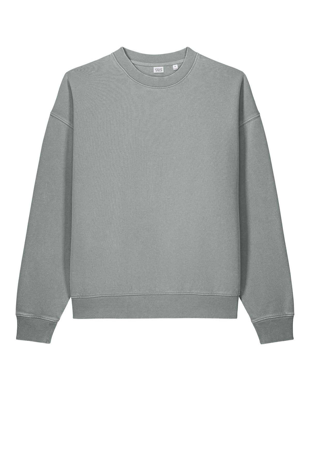 Stanley/Stella Unisex Easer Vintage Crewneck Sweatshirt in G. Dyed Misty Grey, front flat