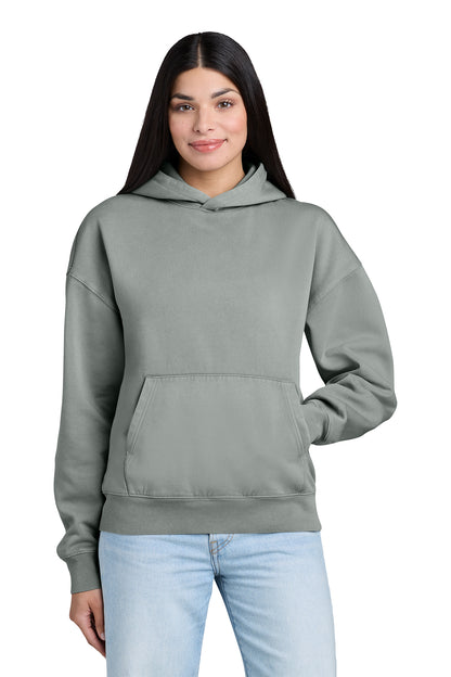 Stanley/Stella Unisex Chaser Vintage Hooded Sweatshirt in G. Dyed Misty Grey, front on model