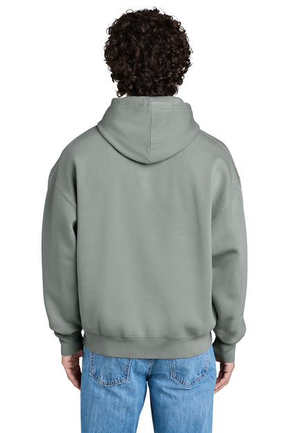 Stanley/Stella Unisex Chaser Vintage Hooded Sweatshirt in G. Dyed Misty Grey, back on model