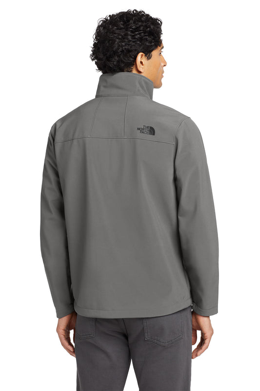 The North Face Apex Barrier Soft Shell Jacket in Asphalt Grey, back on model