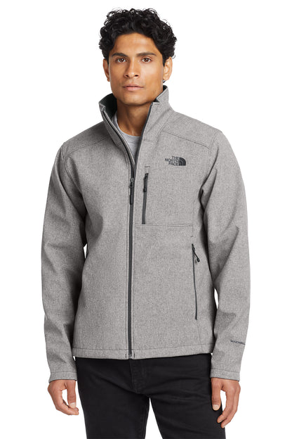 The North Face Apex Barrier Soft Shell Jacket in TNF Medium Grey Heather, front on model
