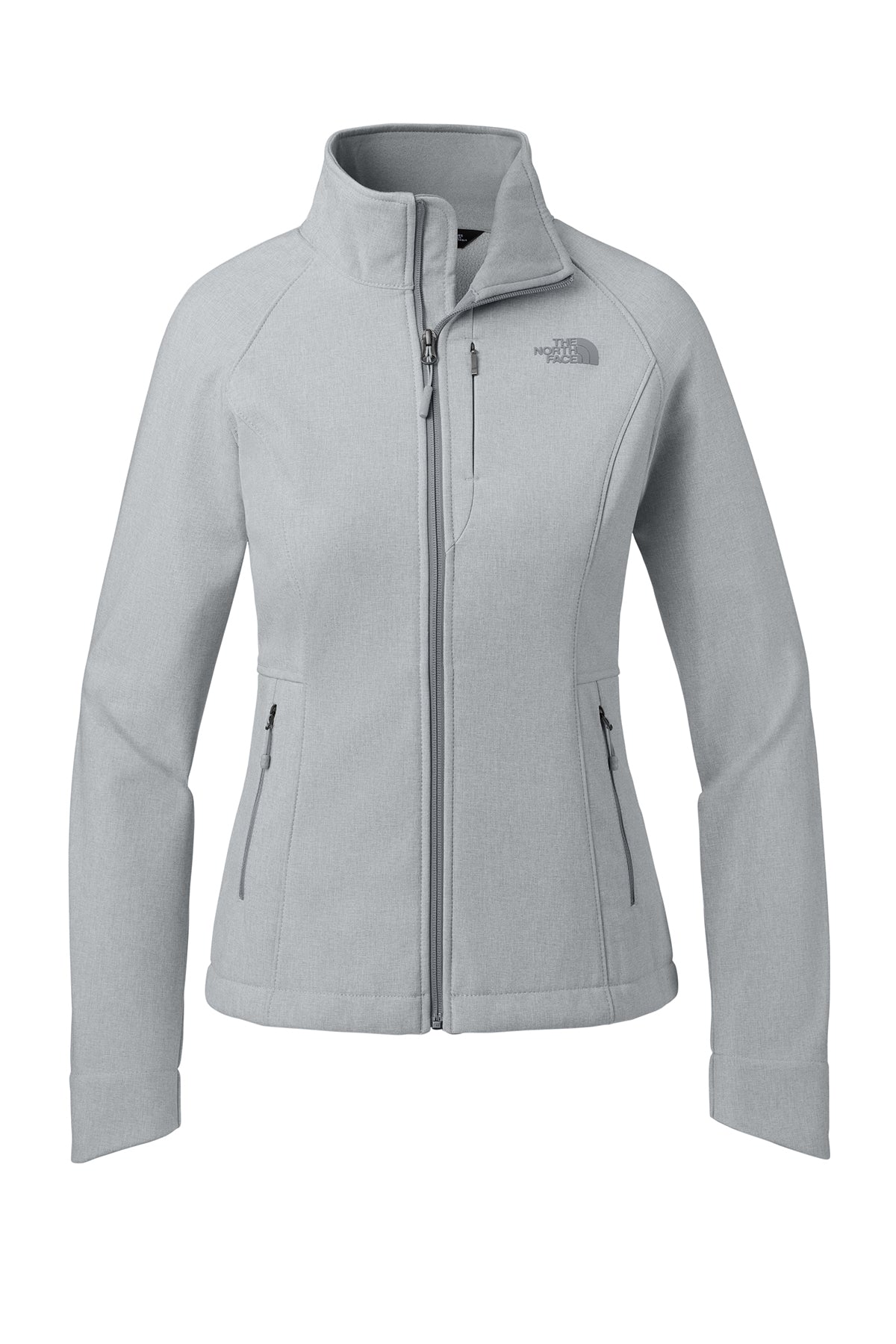 The North Face Women's Apex Barrier Soft Shell Jacket in TNF Light Grey Heather, front flat