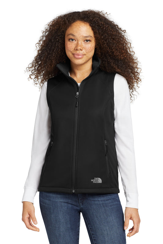 The North Face Women's Ridgewall Soft Shell Vest in TNF Black, front on model