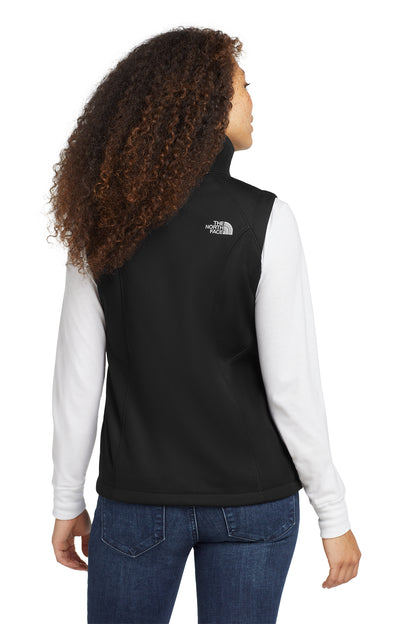 The North Face Women's Ridgewall Soft Shell Vest in TNF Black, back on model