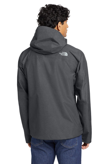 The North Face DryVent Rain Jacket in TNF Dark Grey Heather, back on model