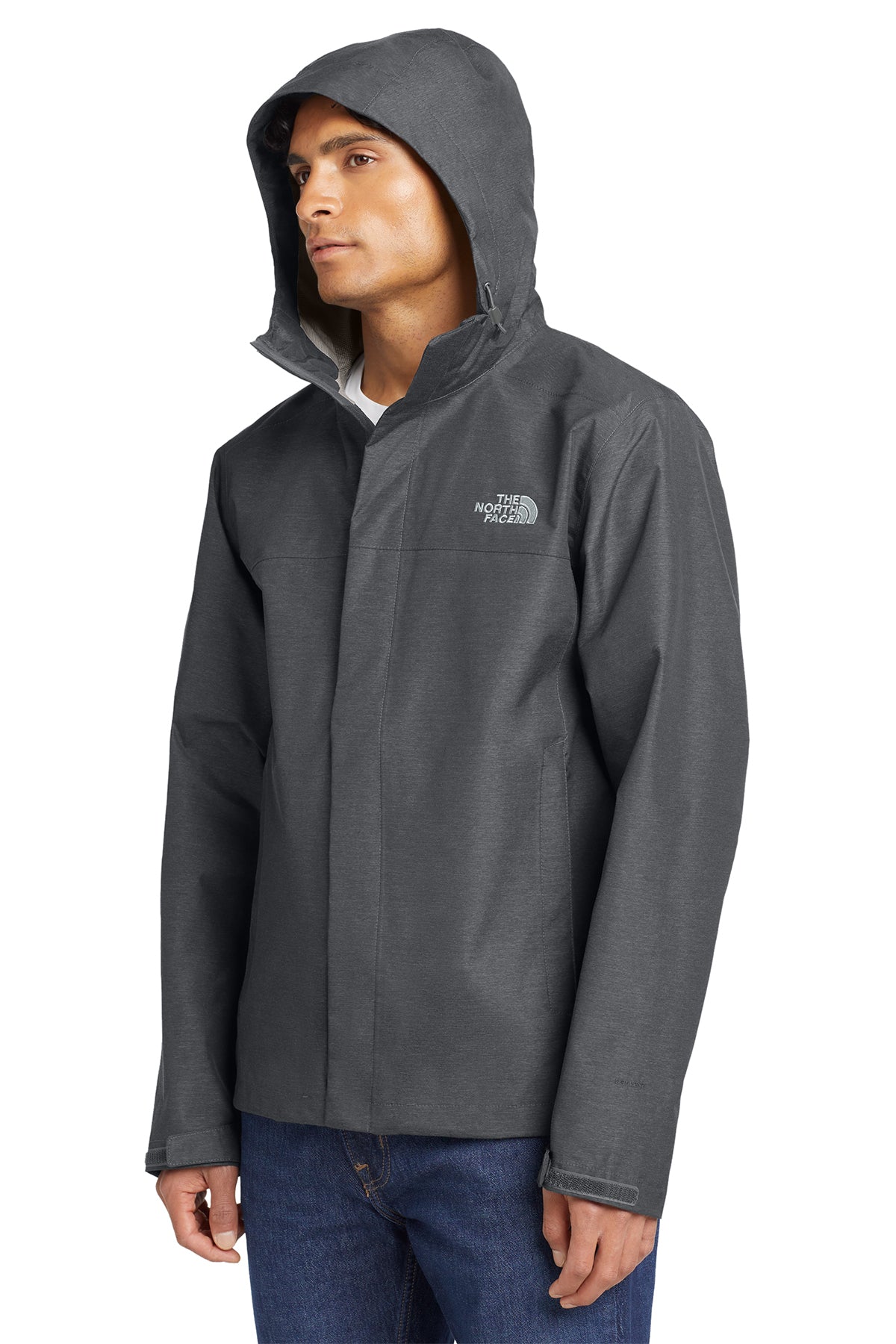 The North Face DryVent Rain Jacket in TNF Dark Grey Heather, view on model
