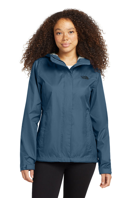 The North Face Women's DryVent Rain Jacket in Shady Blue, front on model
