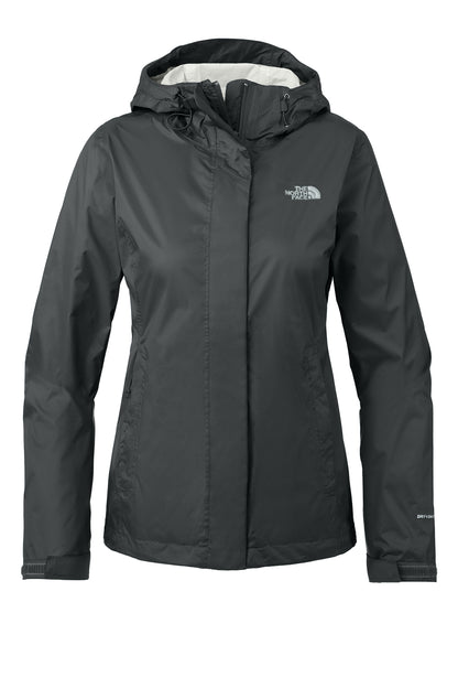 The North Face Women's DryVent Rain Jacket in TNF Black, front flat