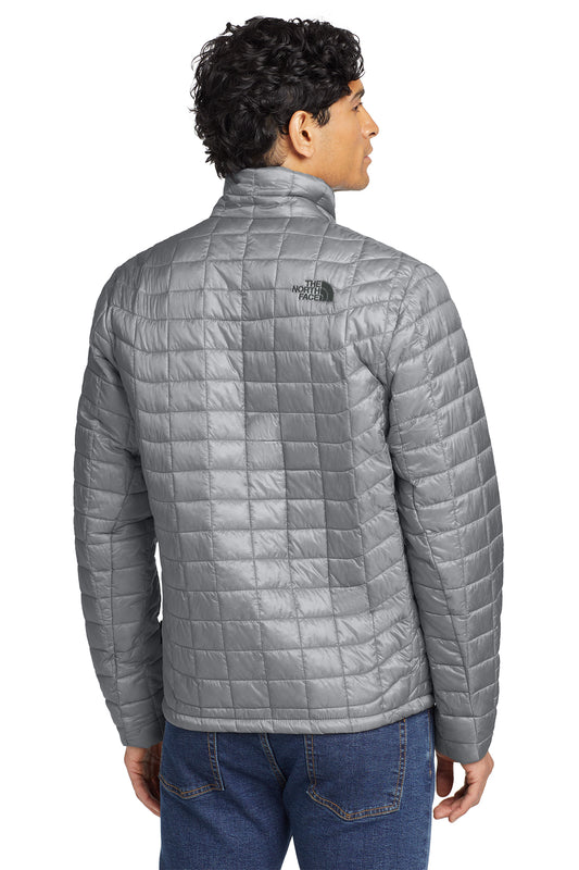 The North Face ThermoBall Trekker Jacket in Mid Grey, back on model