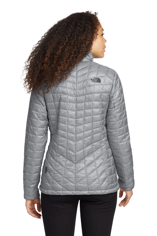 The North Face Women's ThermoBall Trekker Jacket in Mid Grey, back on model