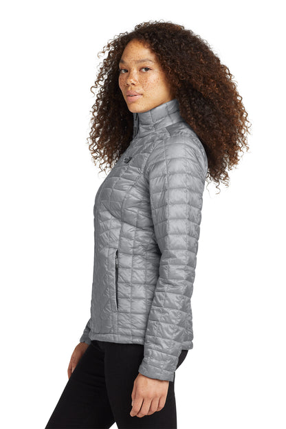 The North Face Women's ThermoBall Trekker Jacket in Mid Grey, side on model