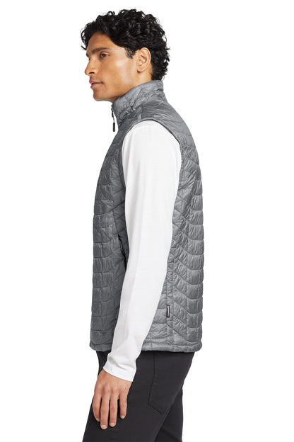 The North Face ThermoBall Trekker Vest in Mid Grey, side on model