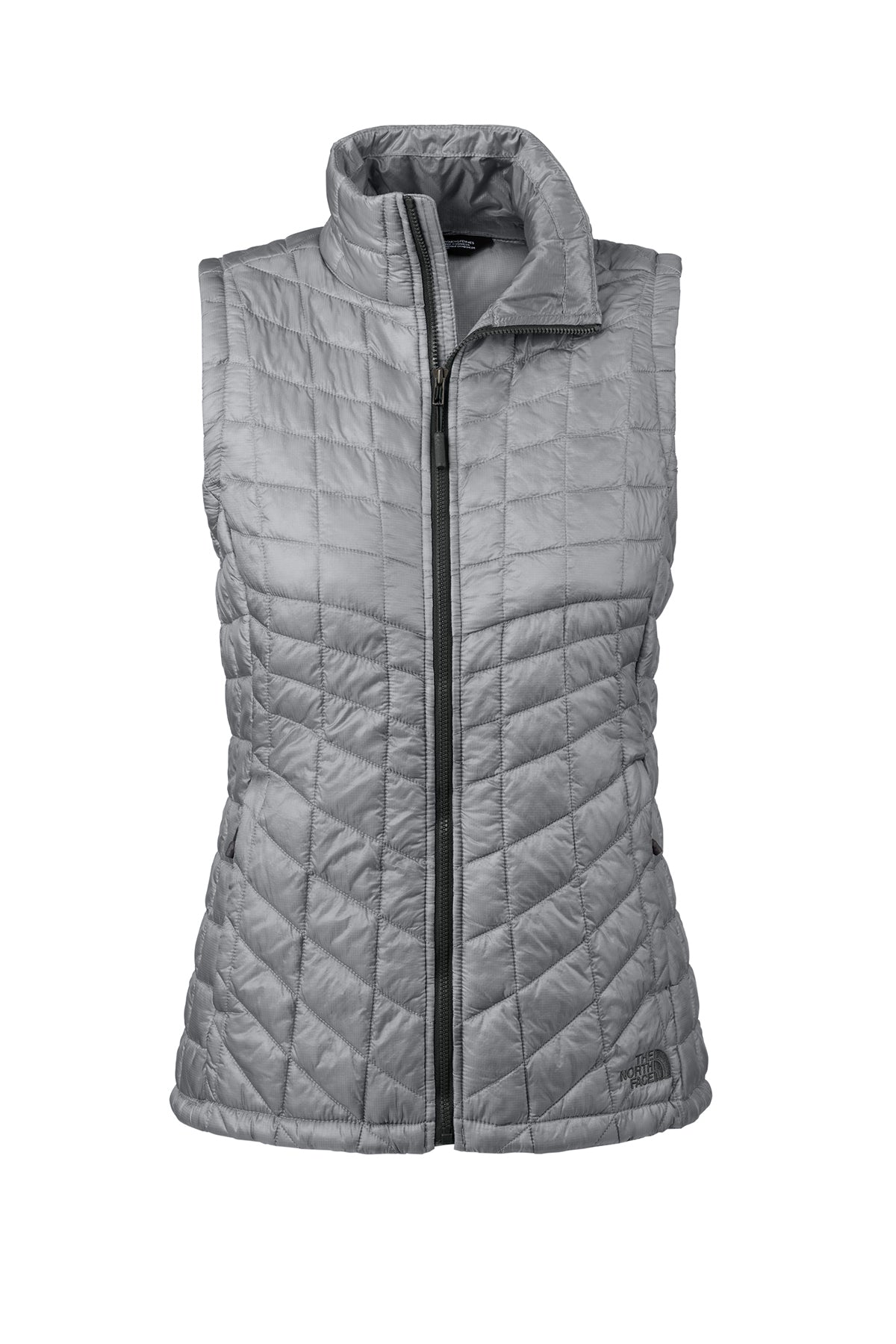 The North Face Women's ThermoBall Trekker Vest in Mid Grey, back flat