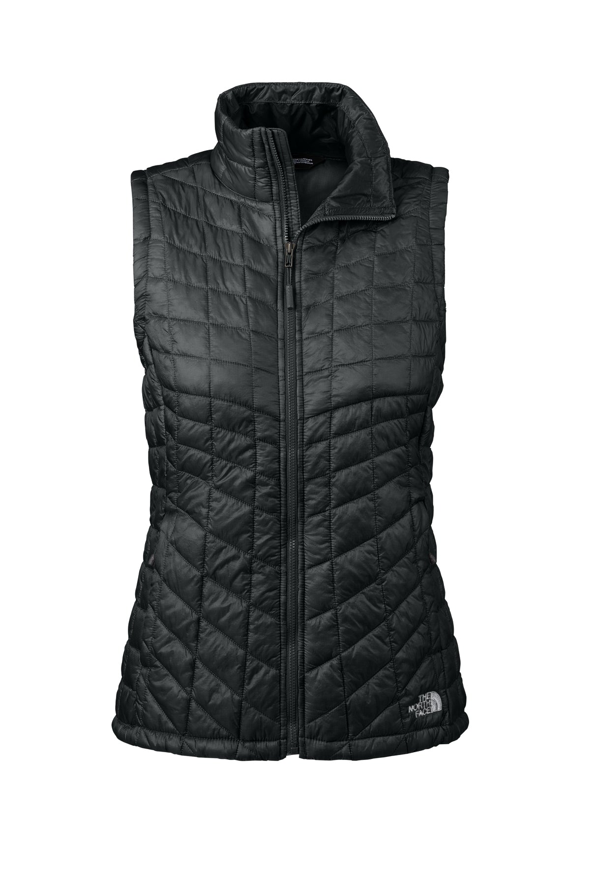 The North Face Women's ThermoBall Trekker Vest in TNF Black, back flat